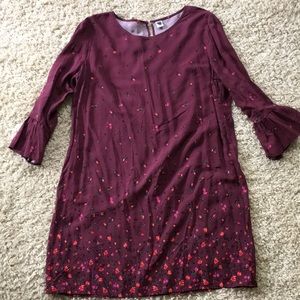 Maroon Flowered Top